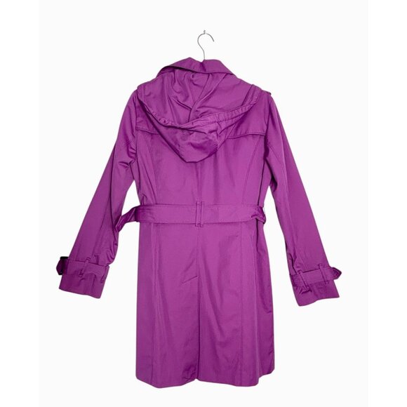 London Fog Women's Heritage Trench Coat w/ Hood & Liner in Purple - Sz S - Picture 3 of 12